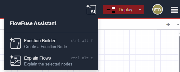 Screenshot of the new Assistant Menu